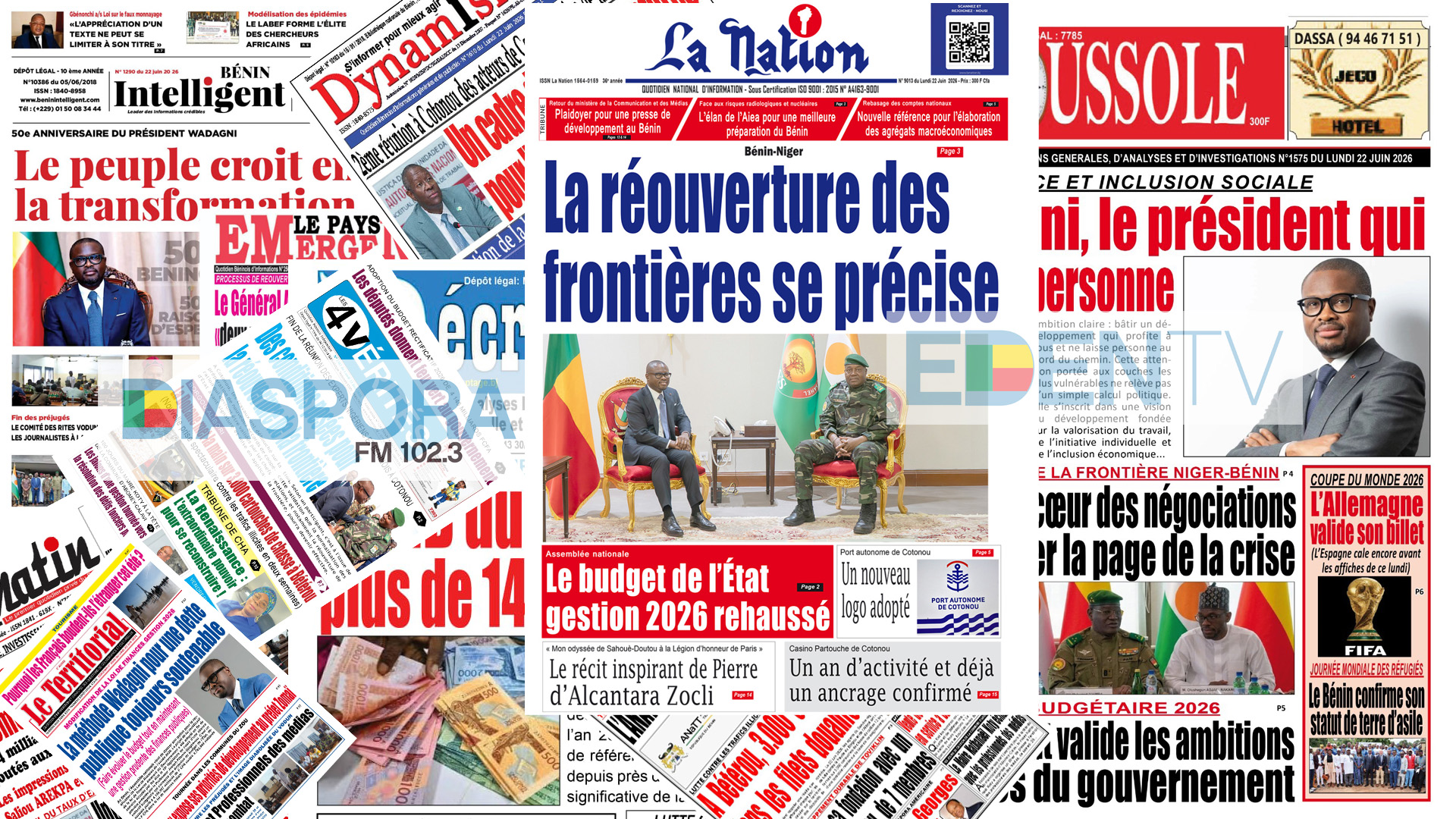 Revue des Titres de la Presse Béninoise du lundi 22 Juin 2026
